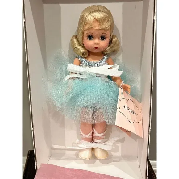 RARE‎ Madame Alexander Ballerina Doll Aqua Blue Tutu Dress w Silver Sequin Trim